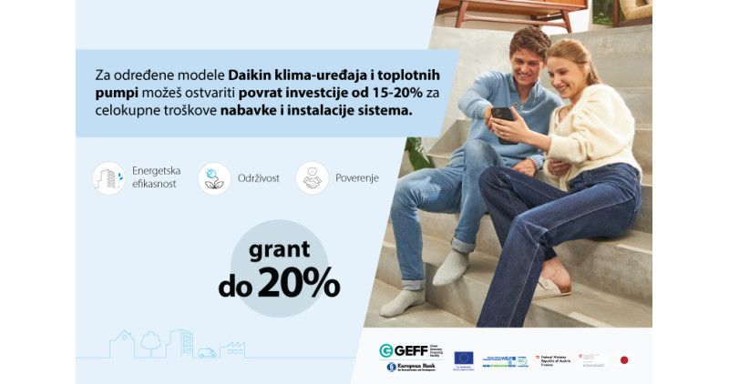 Ostvarite 15-20% povraćaja investicija na sisteme hlađenja i grejanja uz GEFF grant!